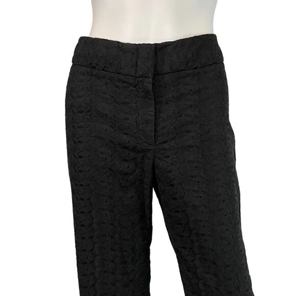 Womyn The Kennedy Eyelet Flare Long Pants Black Career Casual - Picture 2 of 10